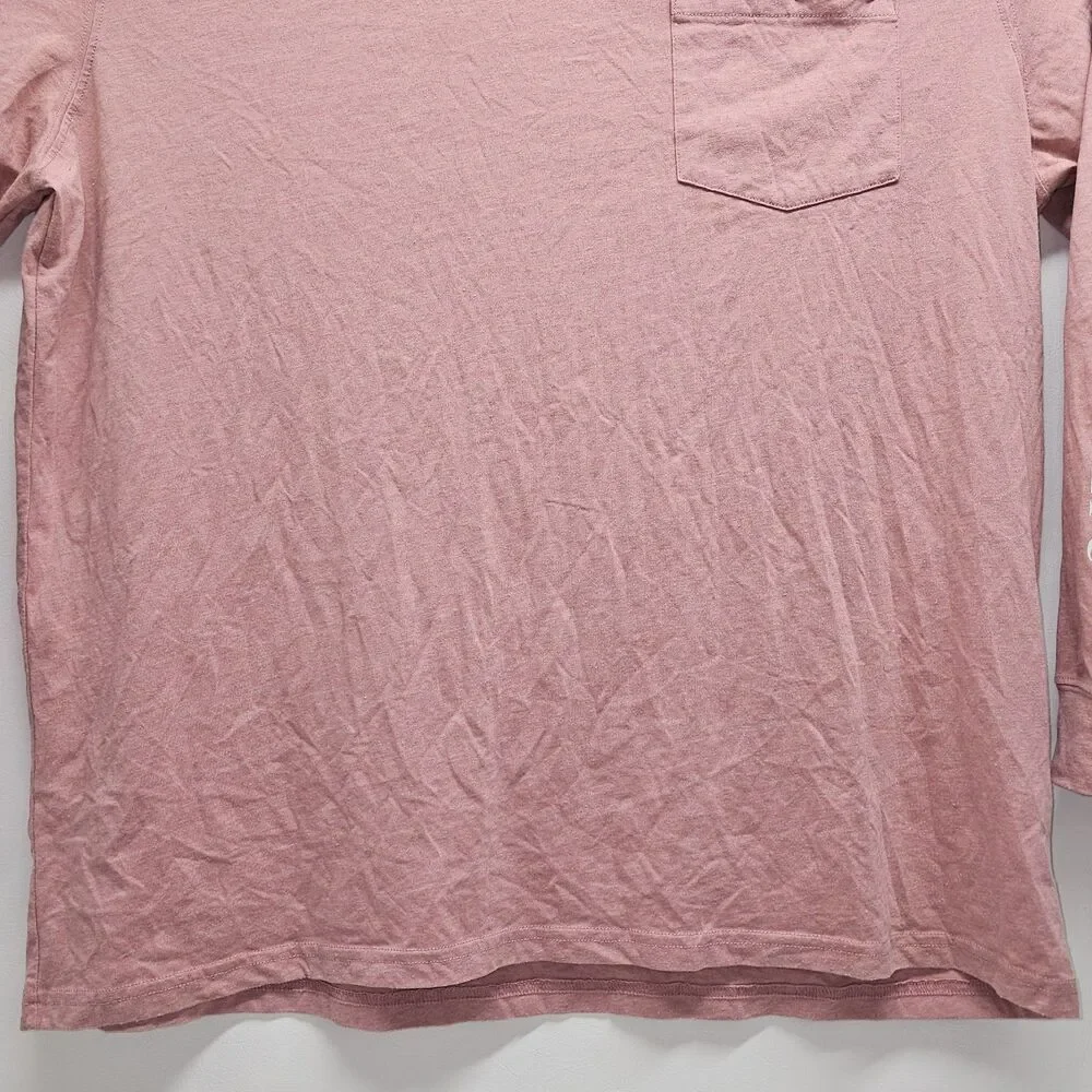 Southern Proper Hooded Long Sleeve Tee XXL Muscadine Pink Peach Pocket Logo 50/5